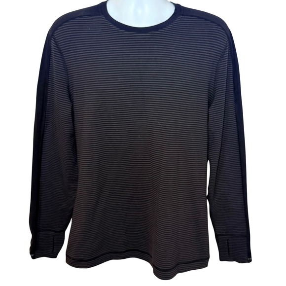 Lululemon Other - Lululemon Velocity Long Sleeve Shirt Hyper Stripe Black Grey Mens XL Athletic